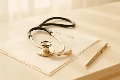 Stethoscope on claim documents — personal injury law